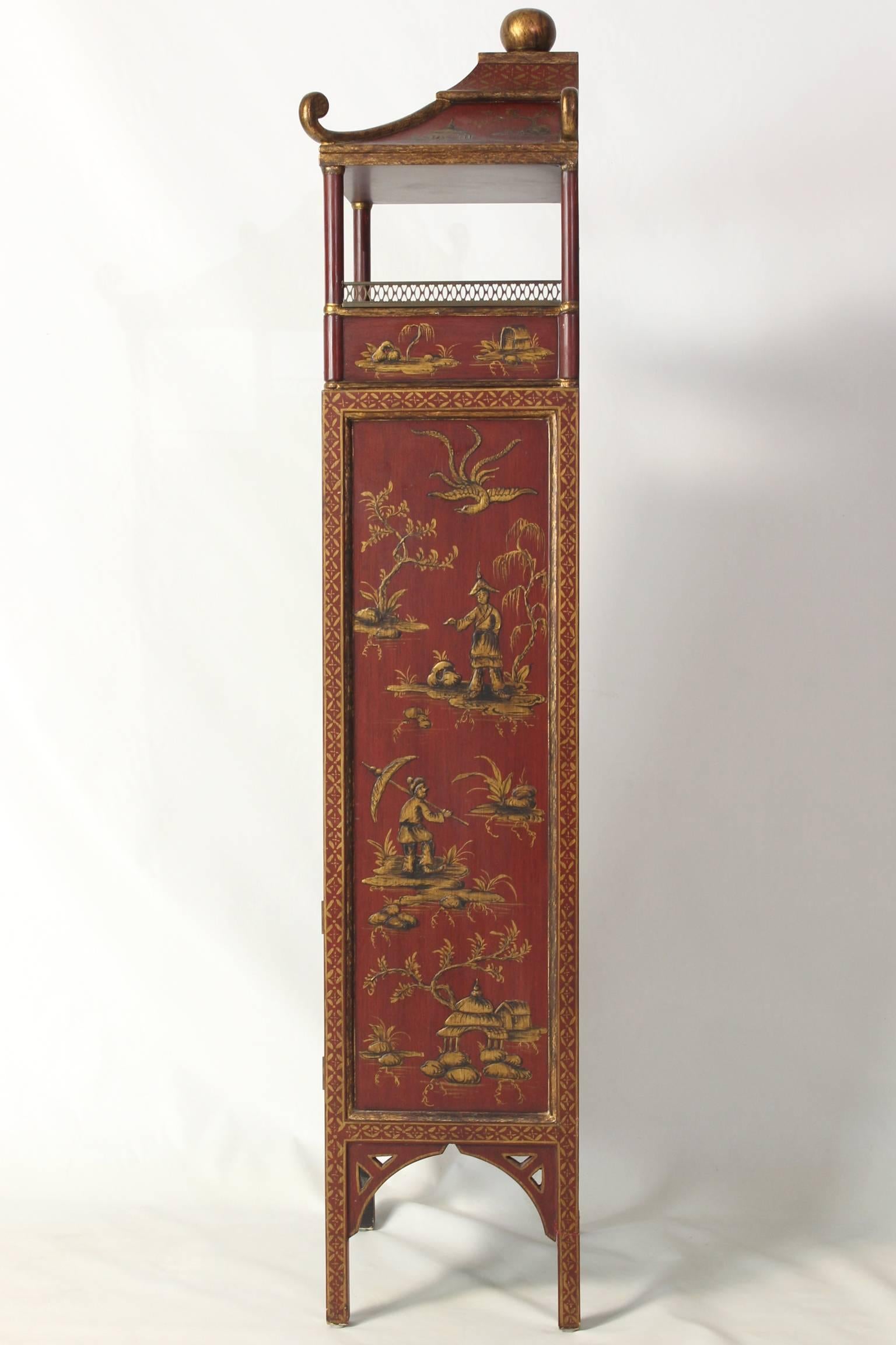 20th Century Chinoiserie Decorated Bookcase