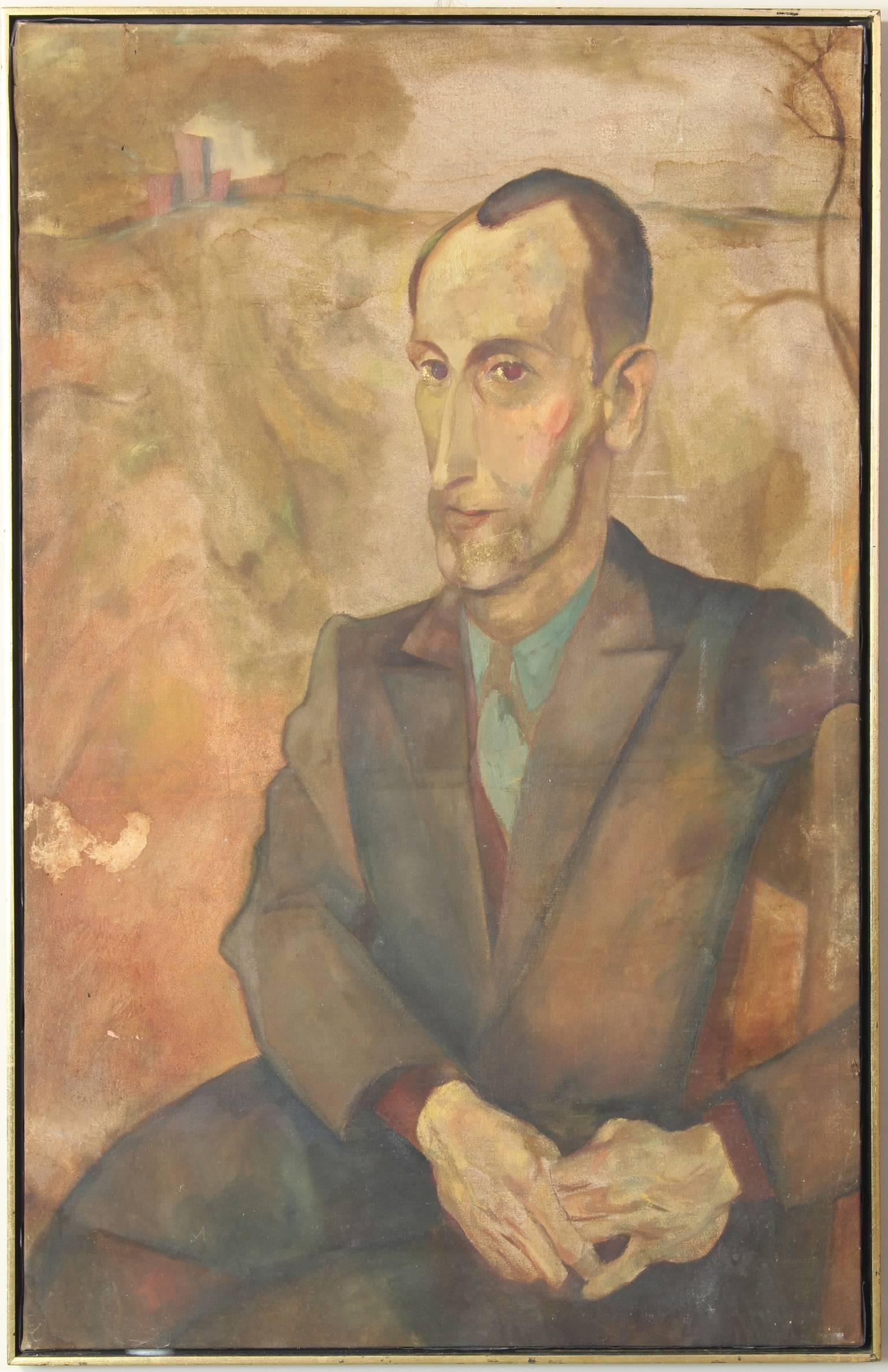 Mannerist Large Oil on Canvas Portrait of a Man