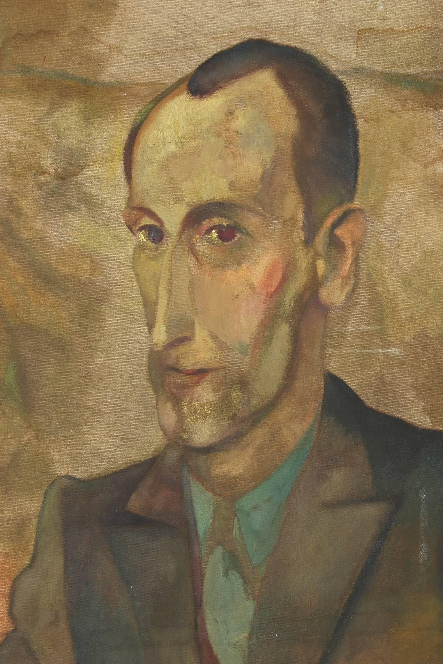 Unknown Large Oil on Canvas Portrait of a Man