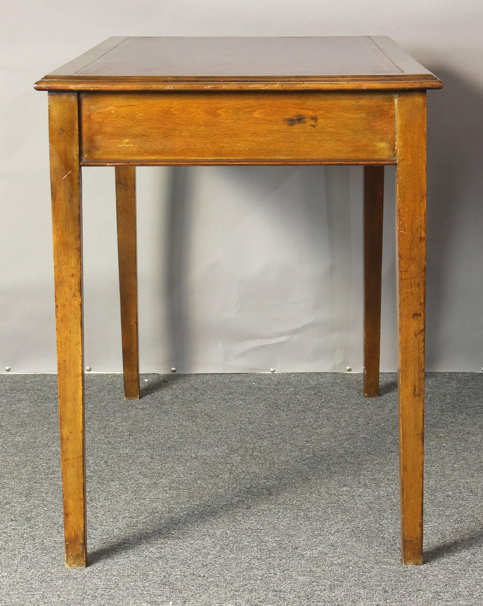 Late 19th Century Edwardian Leather Top Writing Table