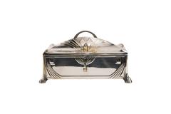 Silvered Art Nouveau Jewelry Casket by W.M.F.