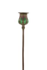 Art Nouveau Bronze and Glass "Puddle" Candlestick by, Tiffany Studios