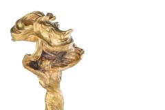Art Nouveau "Loïe Fuller" Sculptural Bronze Lamp