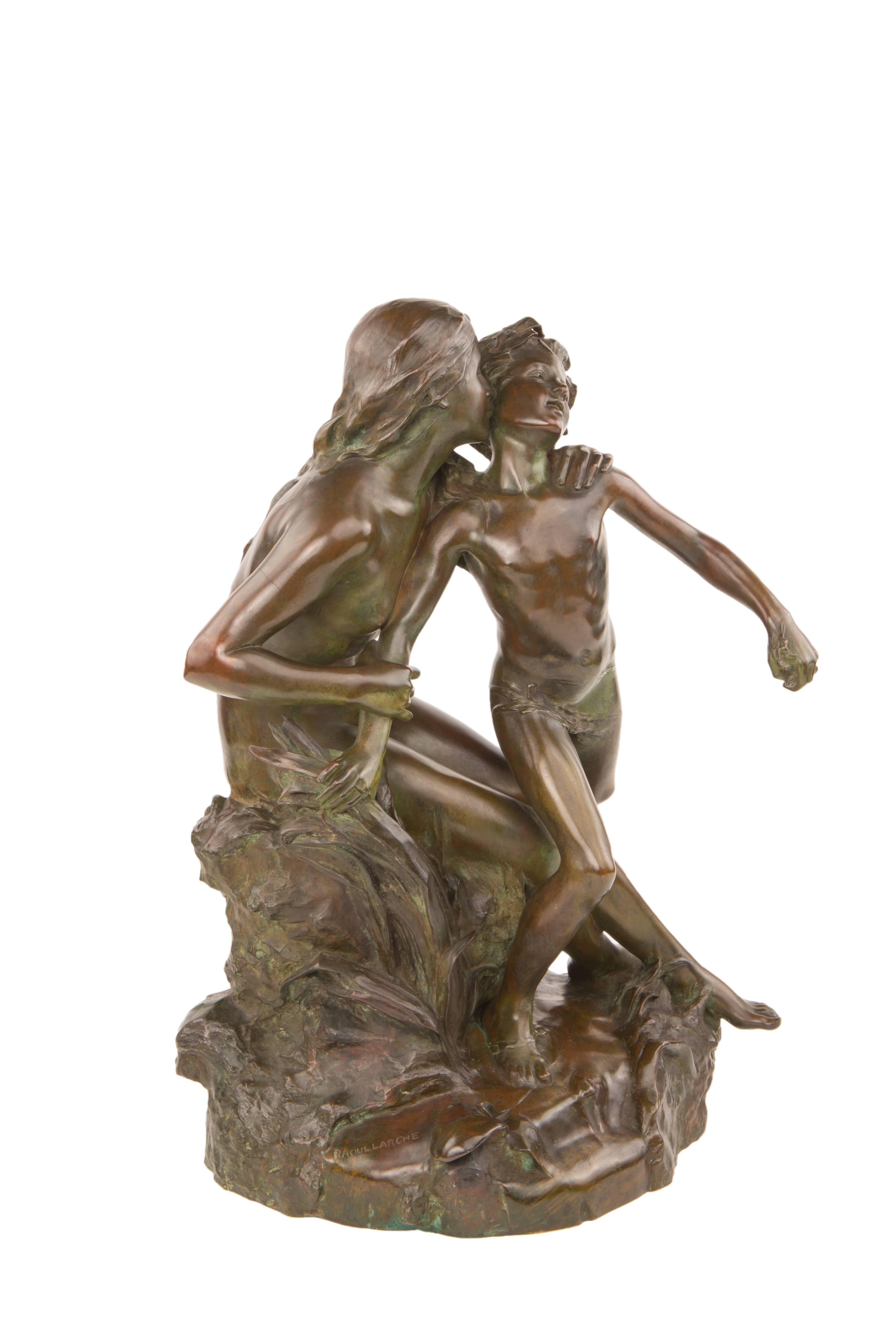 An exceptional patinated bronze sculpture 