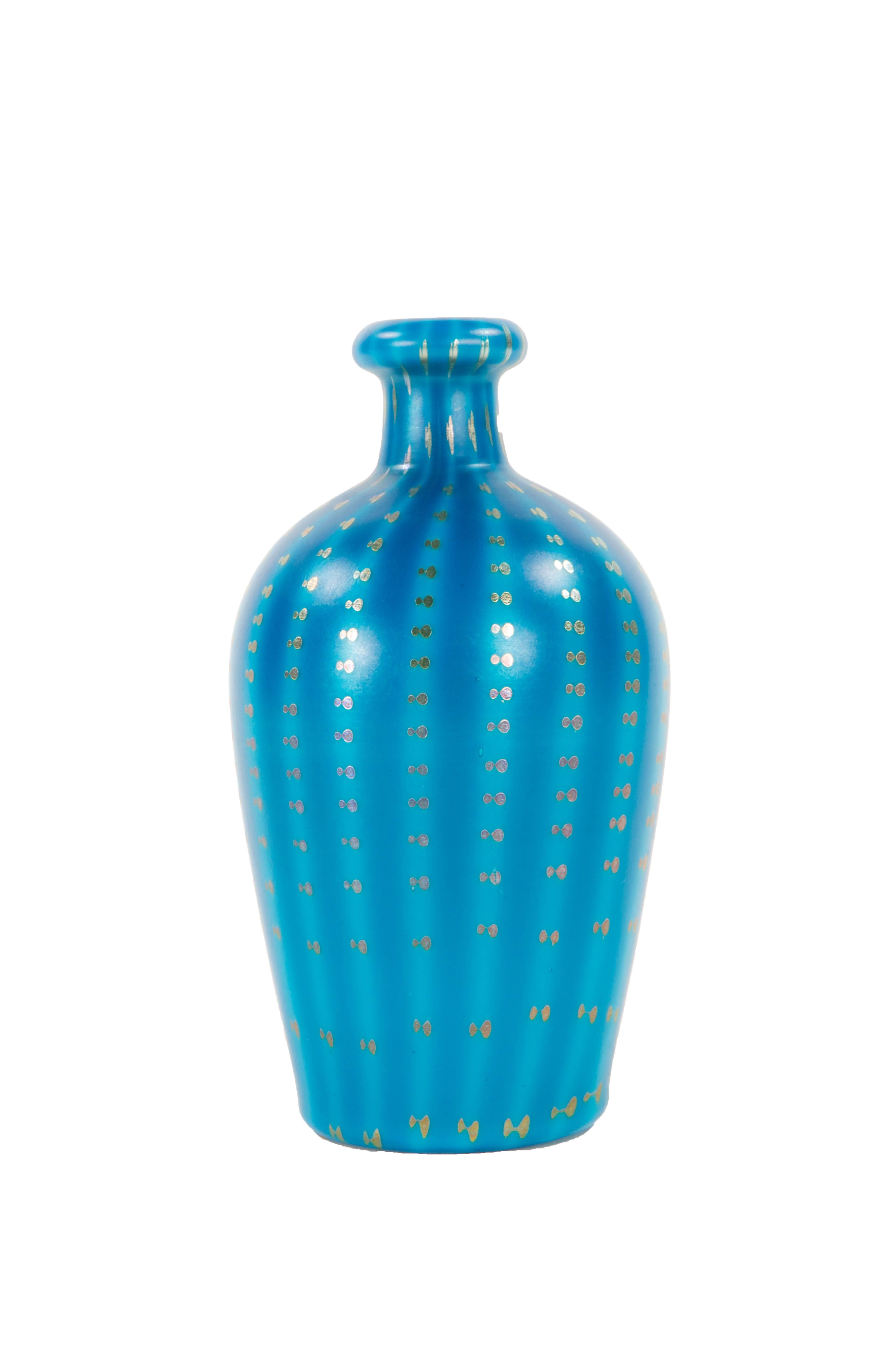 Art Nouveau Tiffany Studios Zipper Decorated Art Glass Vase