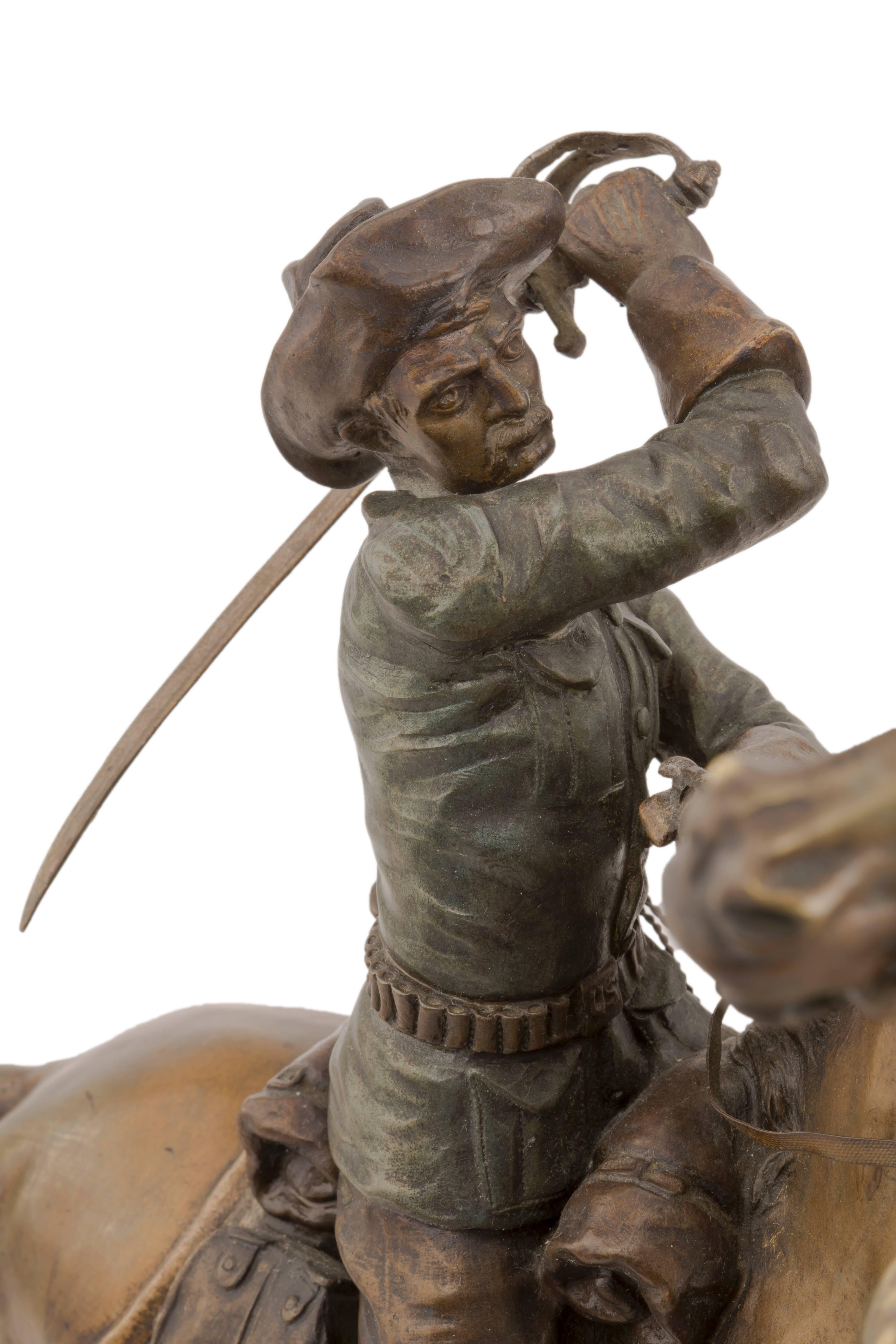 Austrian Cowboy and Indian Sculpture by, Carl Kauba
