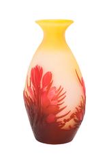 Art Nouveau "Crocus Soufflé Mold Blown Vase by, Emile Gallé