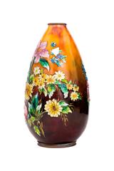 Art Nouveau Enameled Vase by Camille Fauré