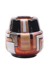 Art Deco Geometric Enameled Vase by, Camille Fauré