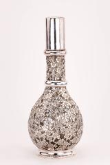 French Art Nouveau Sterling Silver Overlay Decanter and Matching Cordials