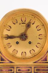 "Art Deco" Pattern Enameled and Bronze Mantle Clock by, Tiffany Studios