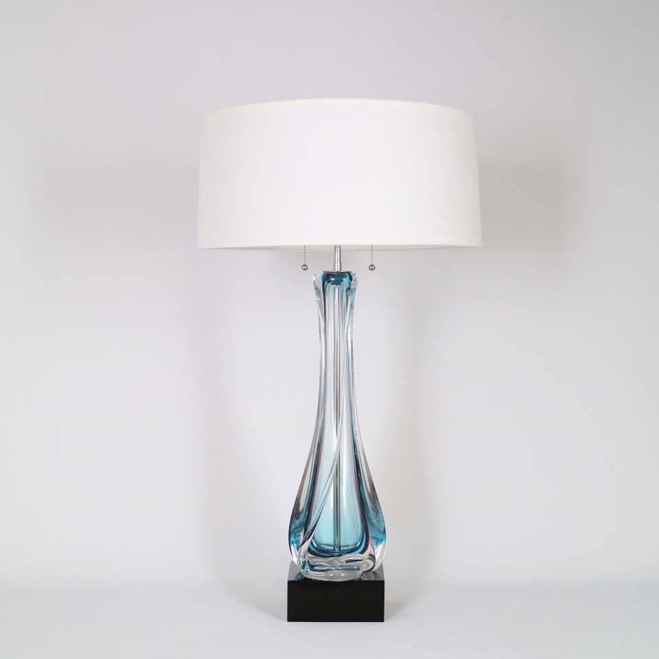 Mid-Century Modern Mid-Century Archimede Seguso Table Lamp in Sommerso Murano Glass