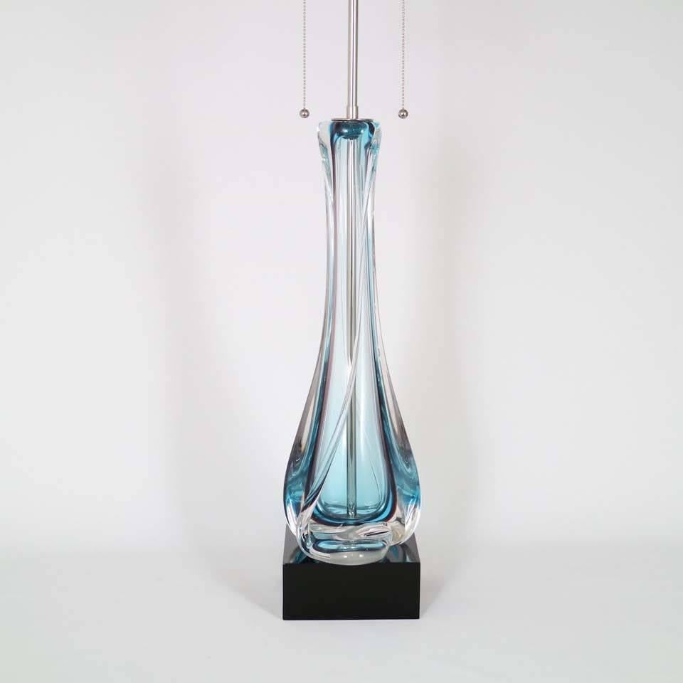 Mid-20th Century Mid-Century Archimede Seguso Table Lamp in Sommerso Murano Glass