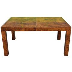 Milo Baughman Parsons Dining Table in Deep Burl for Lane