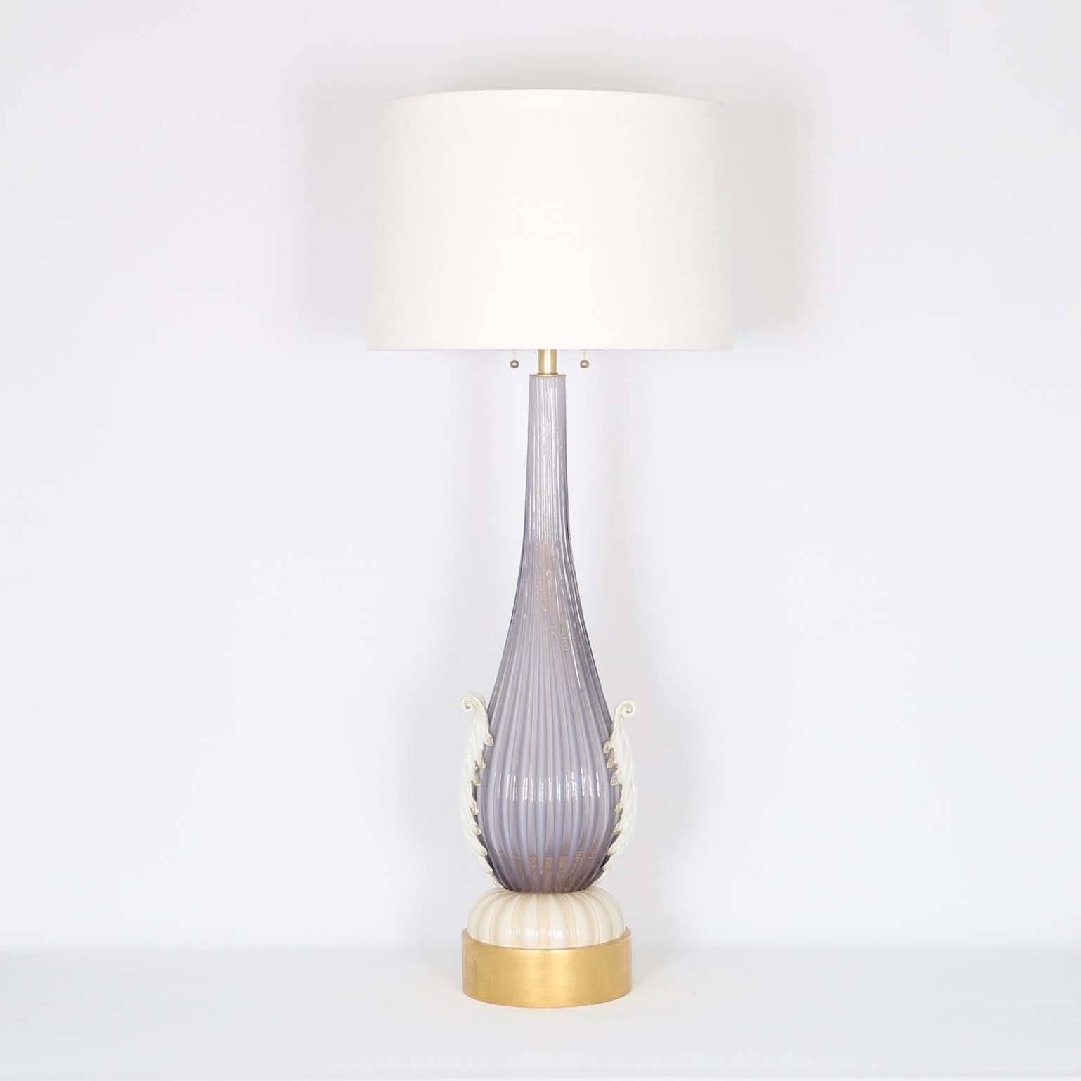 Italian Restored Monumental Murano Glass Lamp by Barovier