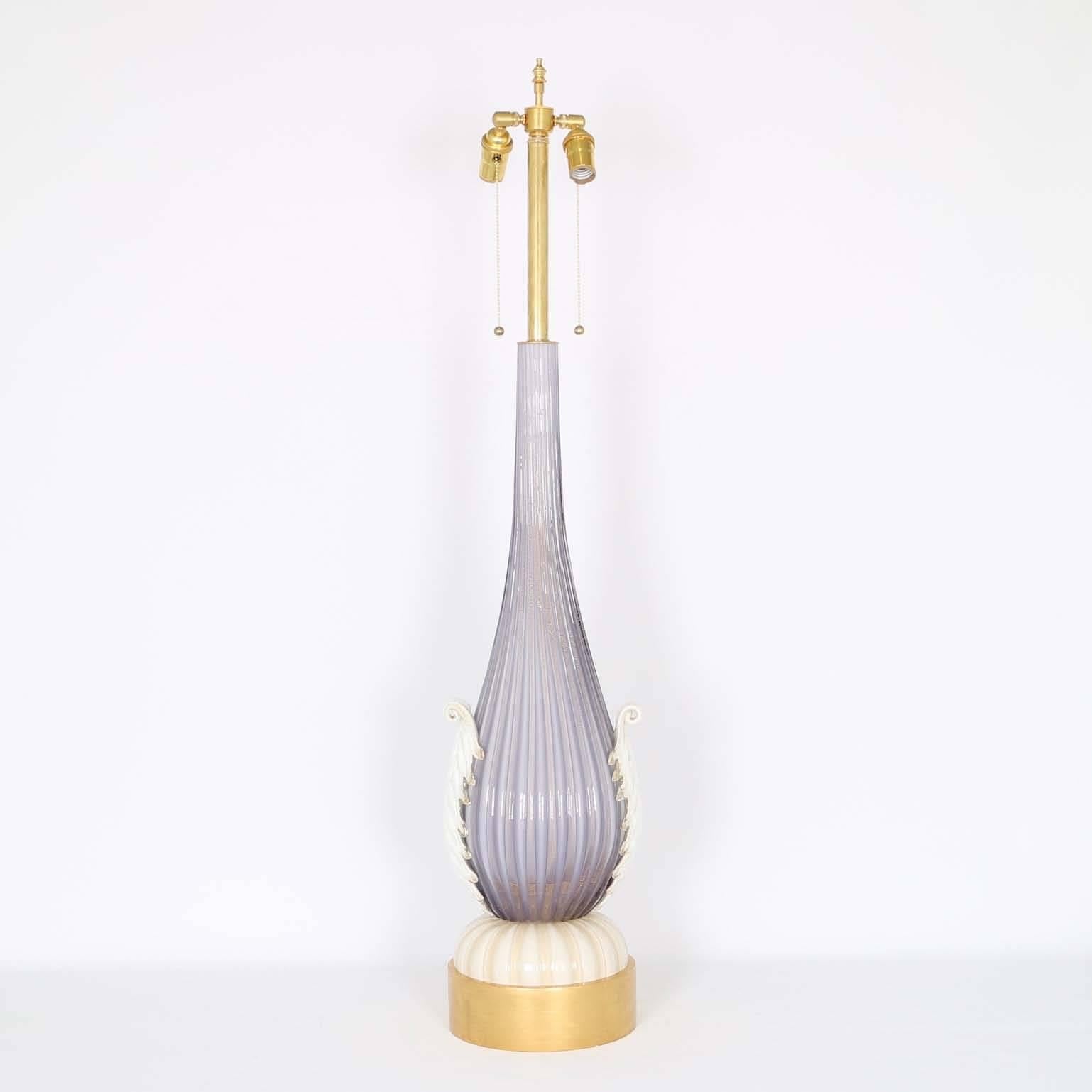 Mid-Century Modern Restored Monumental Murano Glass Lamp by Barovier