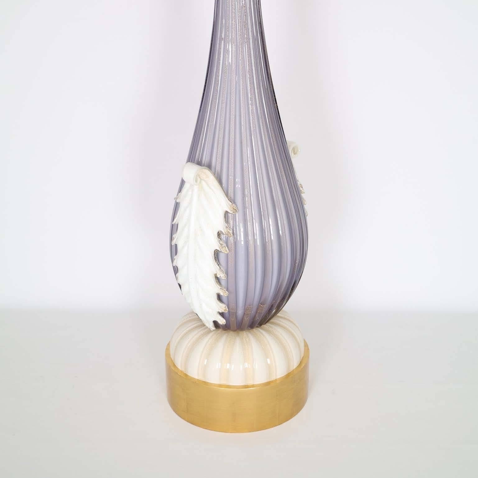 Gilt Restored Monumental Murano Glass Lamp by Barovier