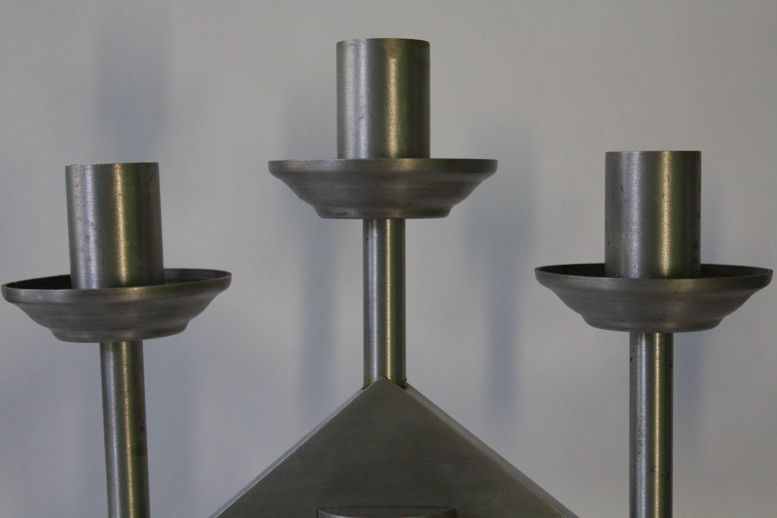 Art Deco Seven-Light Aluminum Candelabrum 3