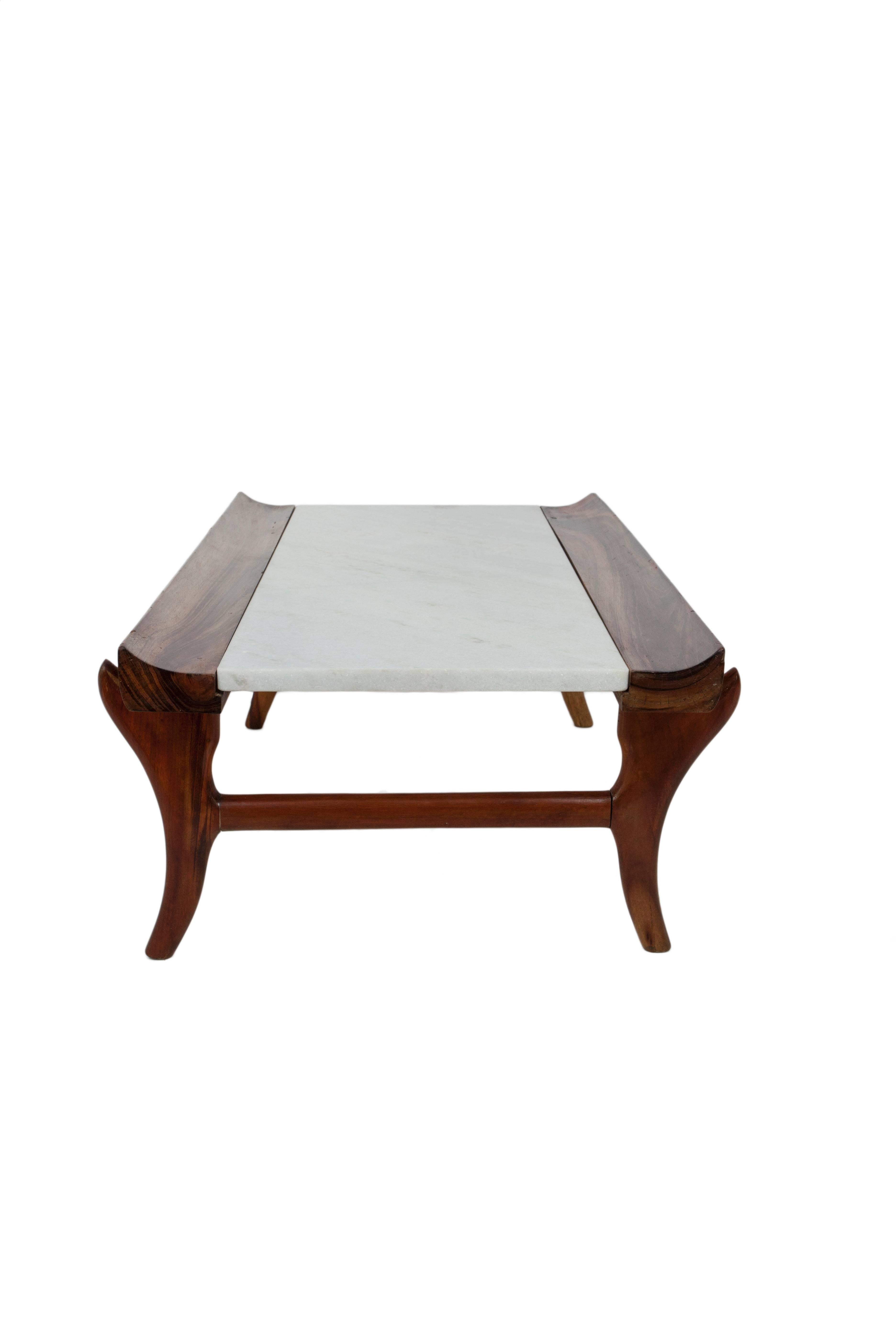 Mid-Century Modern Marble-Top Coffee Table Attributed to Giuseppe Scapinelli