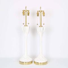 Pair of Restored Faux Bois Lamps in the manner of John Dickinson