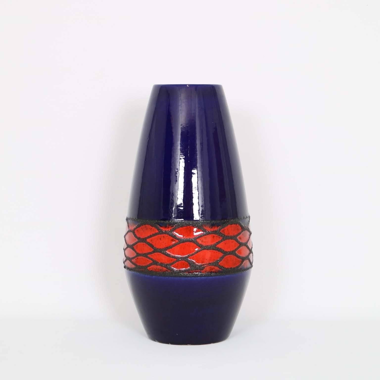 Glazed Set of Monumental Mid-Century Modern West German Pottery Vases