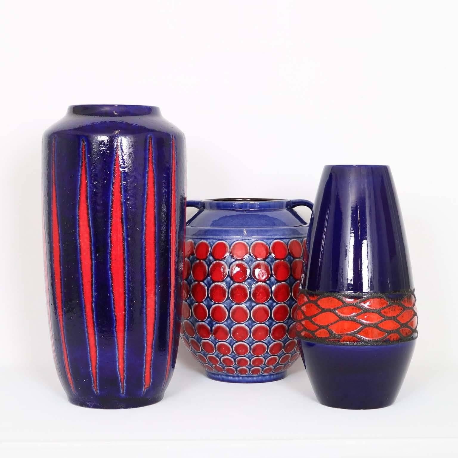 Set of Monumental Mid-Century Modern West German Pottery Vases 1