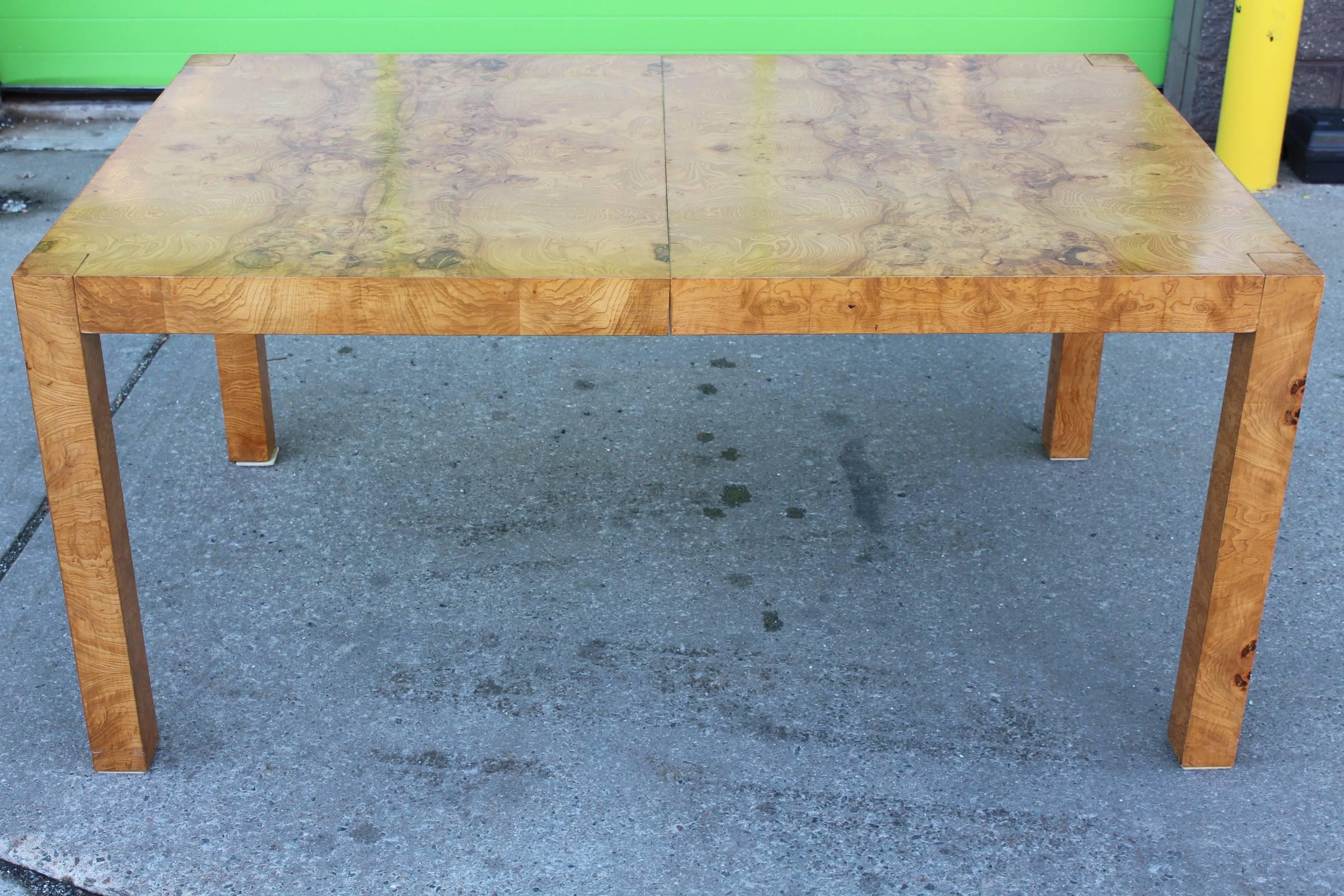 Milo Baughman Parsons Style Burl Dining Table for Lane 3