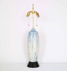 MCM Blue and White Drip Glaze Lamp