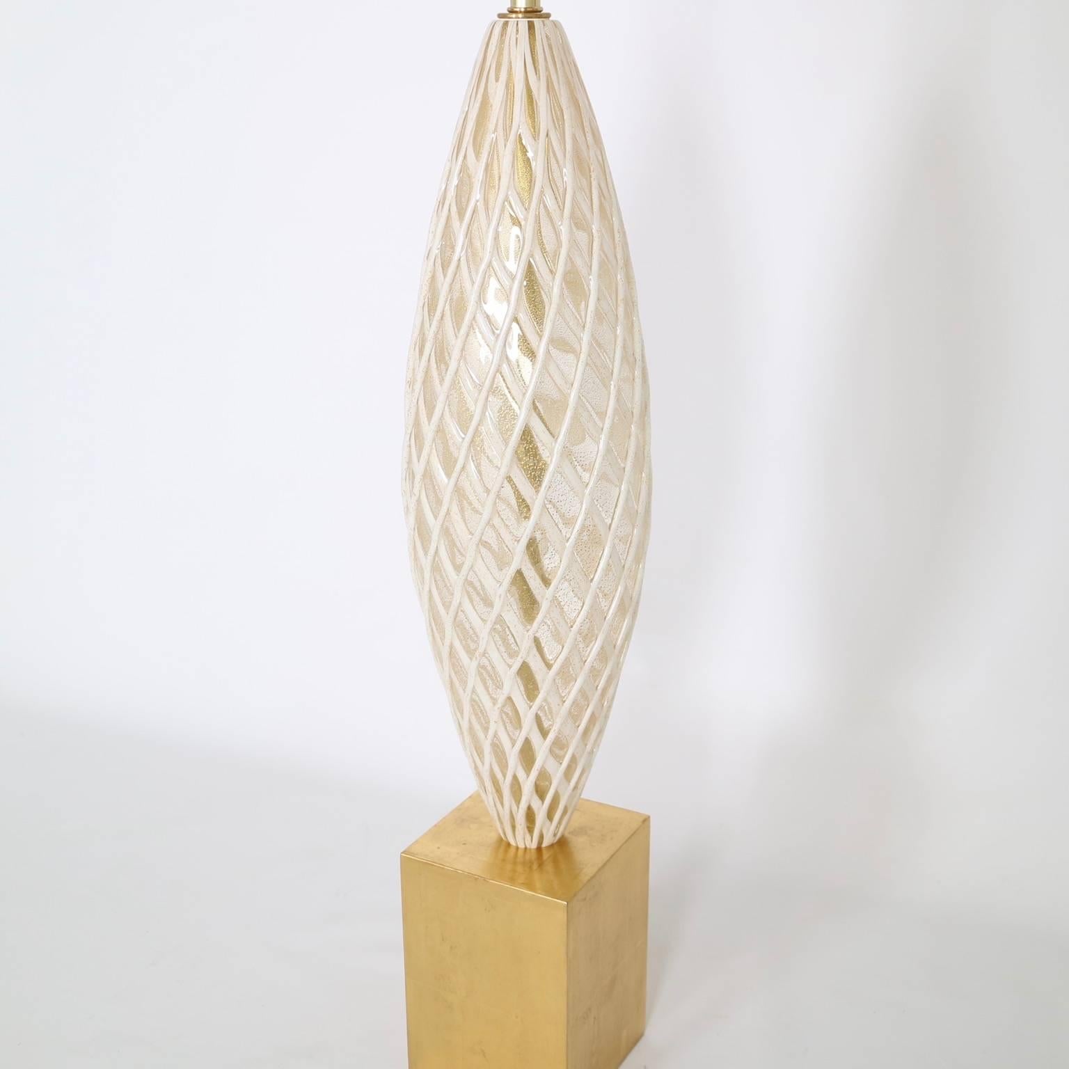 Gilt Mid-Century Modern Murano Lamp by Venini