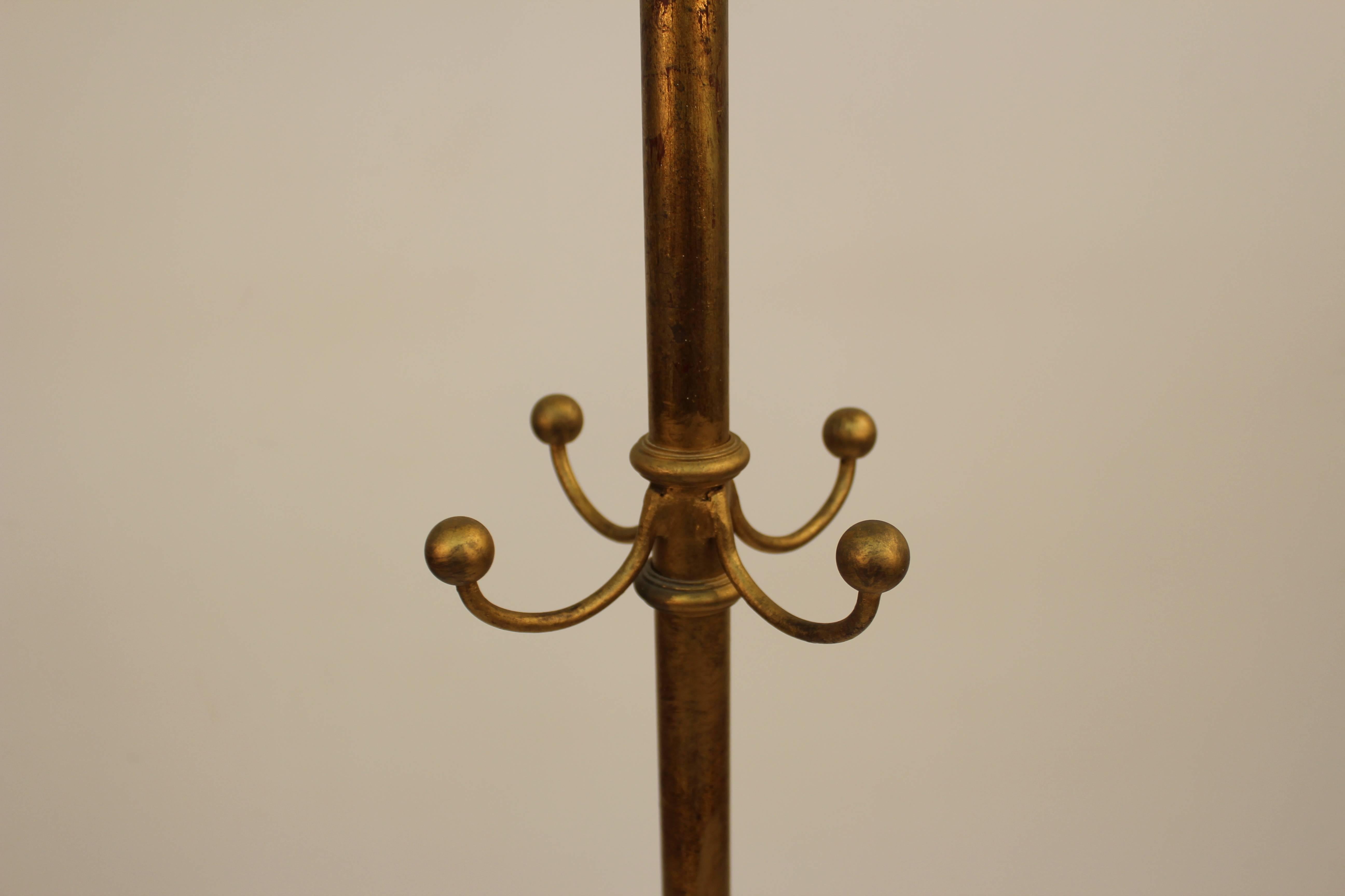 Mid-Century Diminutive Florentine Brass Coat Rack In Good Condition In New York, NY