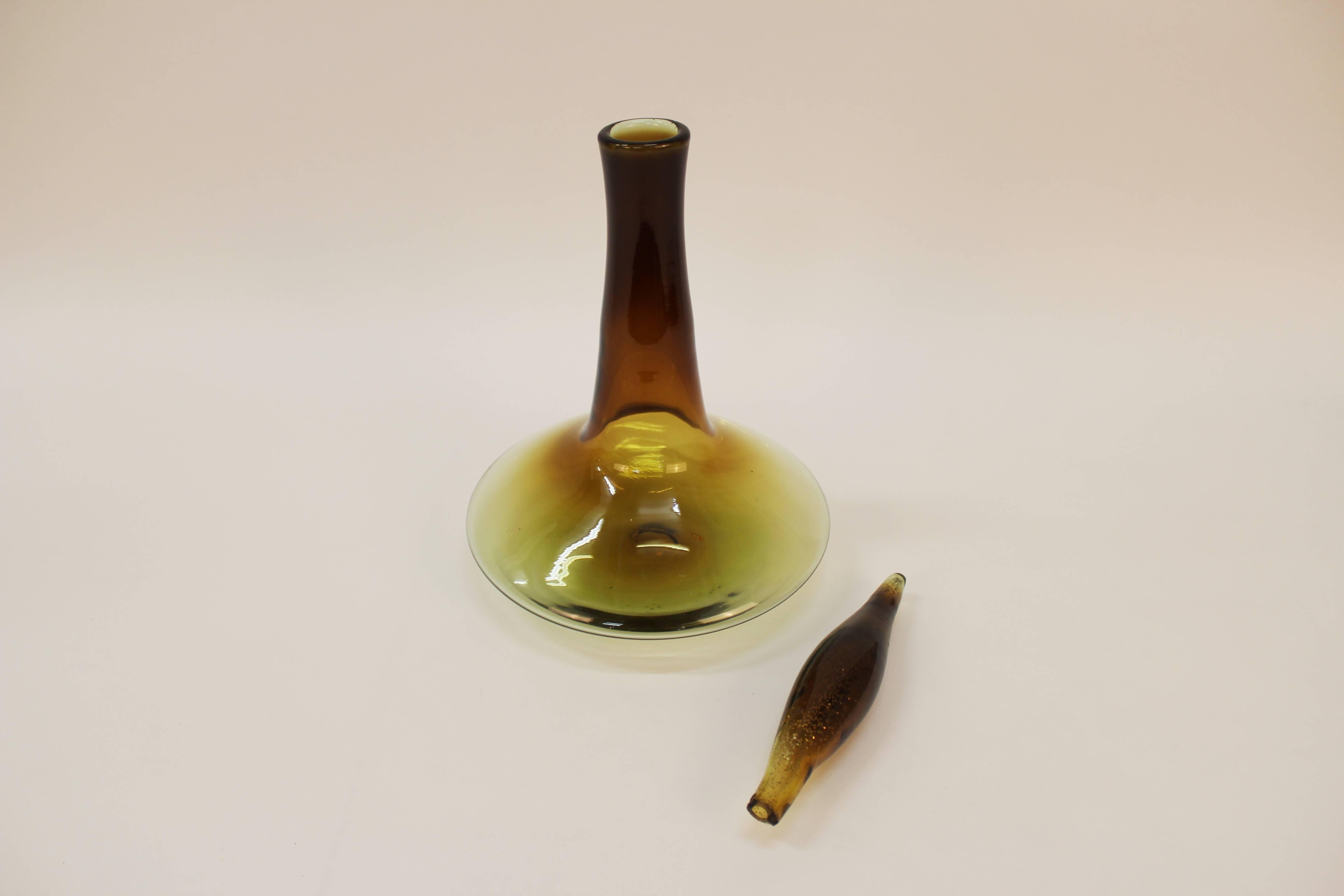 Mid-Century Modern Set of Six Tom Connally Blown Glass Decanters for Greenwich Flint-Craft