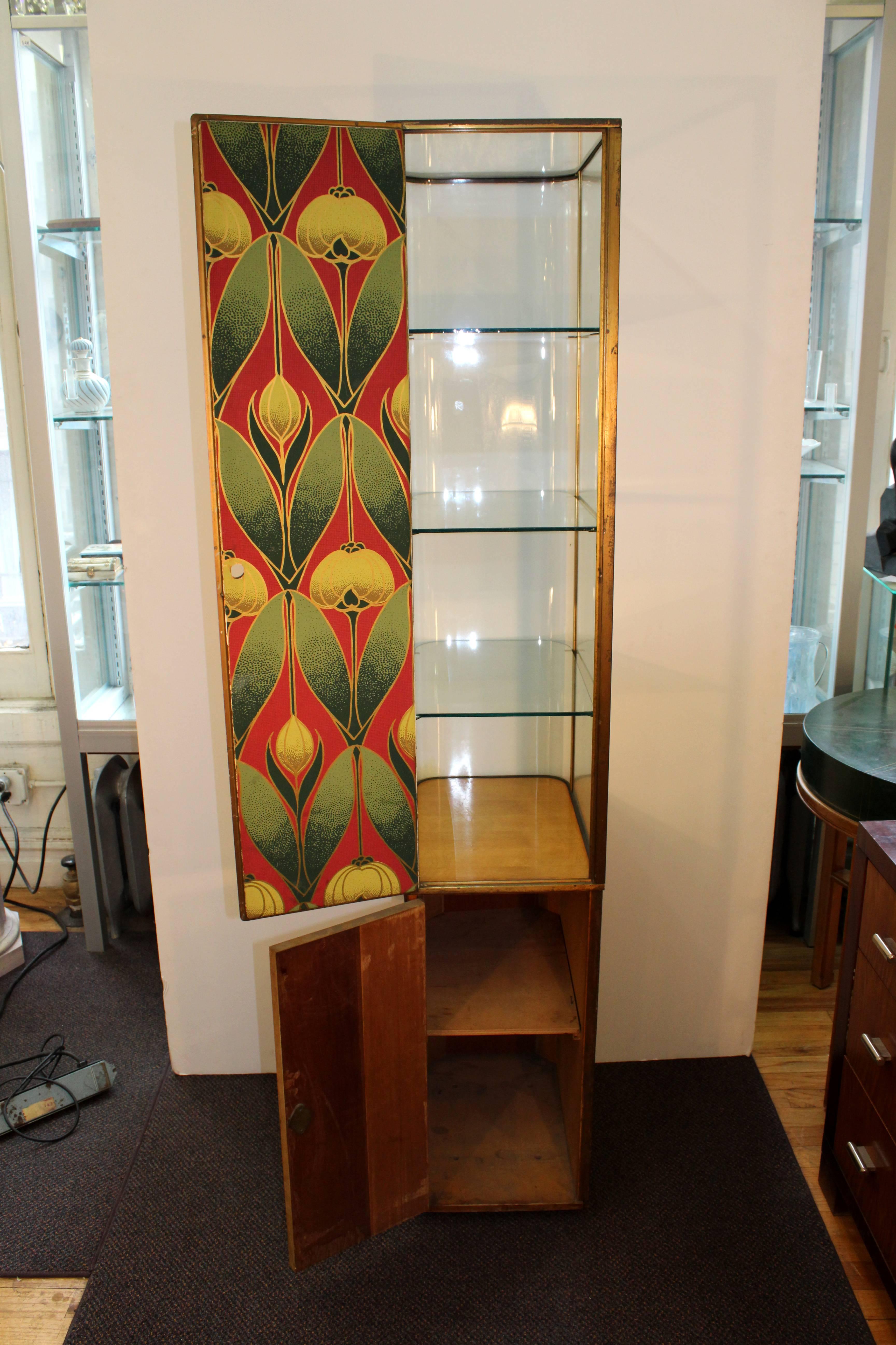 20th Century Parker Pen Glass Cabinet with Floral Pattern