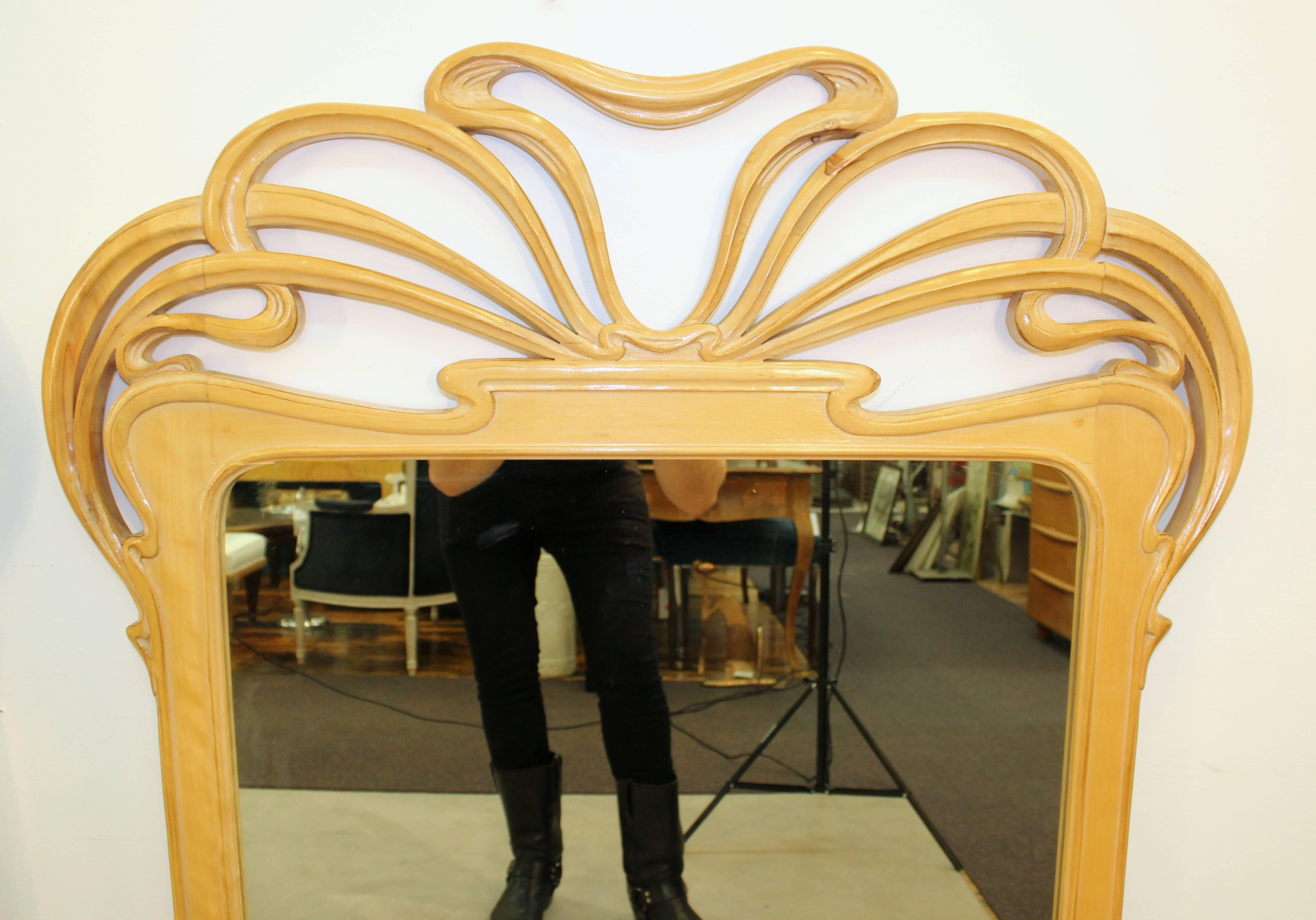 20th Century Pair of Art Nouveau Carved Mirrors