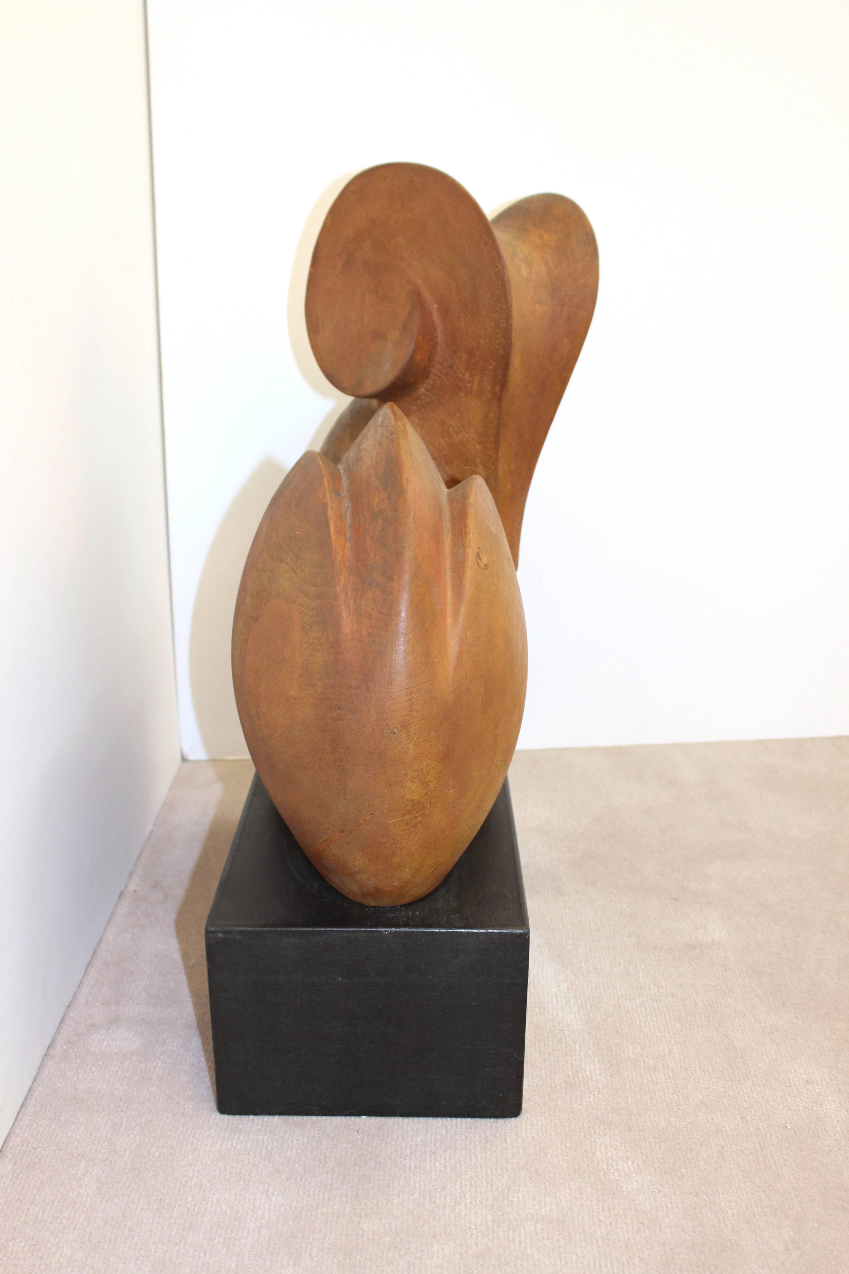 Joseph Martinek, Abstrakte Holz-Ibex-Skulptur, signiert (Moderne) im Angebot