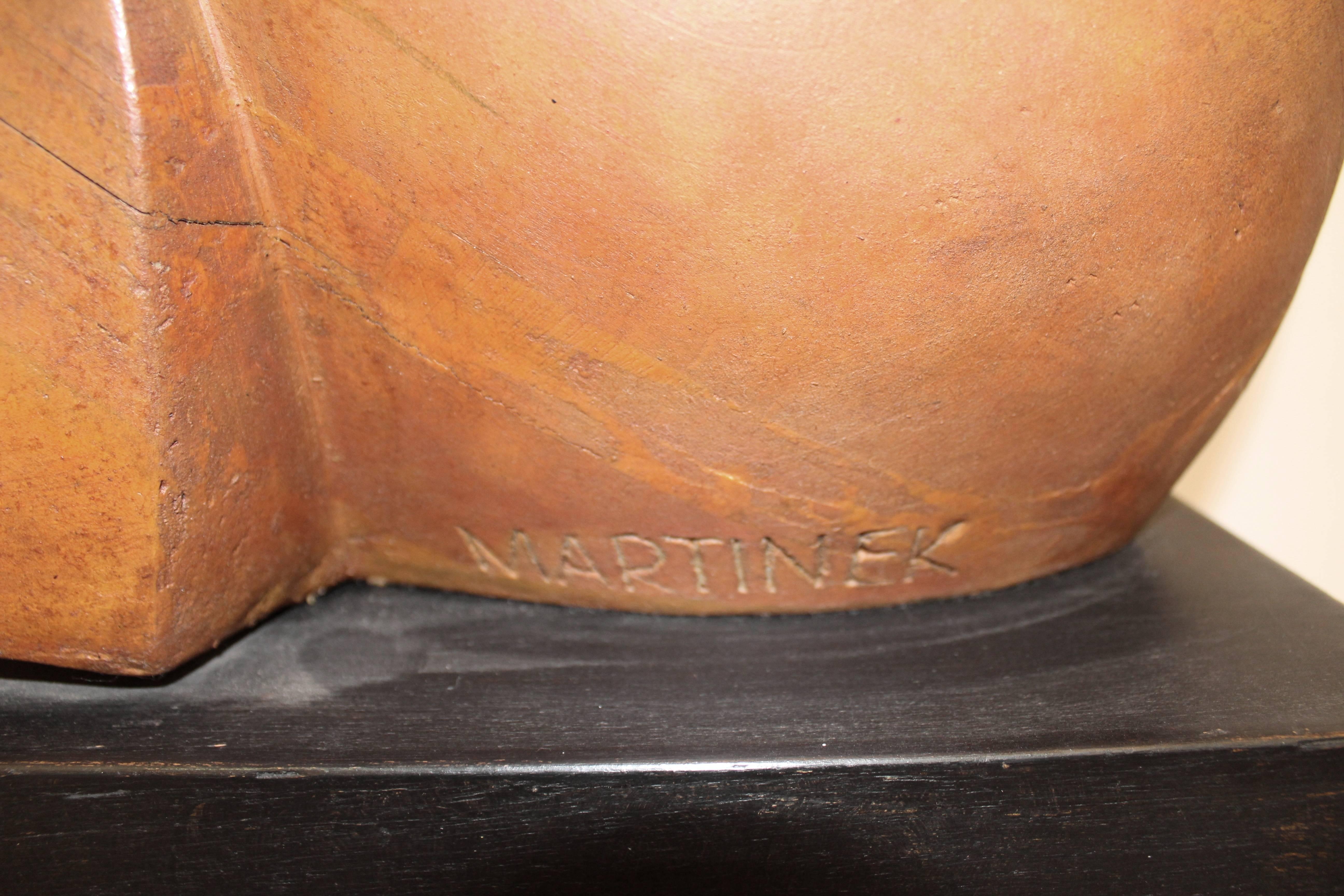 Joseph Martinek, Abstrakte Holz-Ibex-Skulptur, signiert (20. Jahrhundert) im Angebot