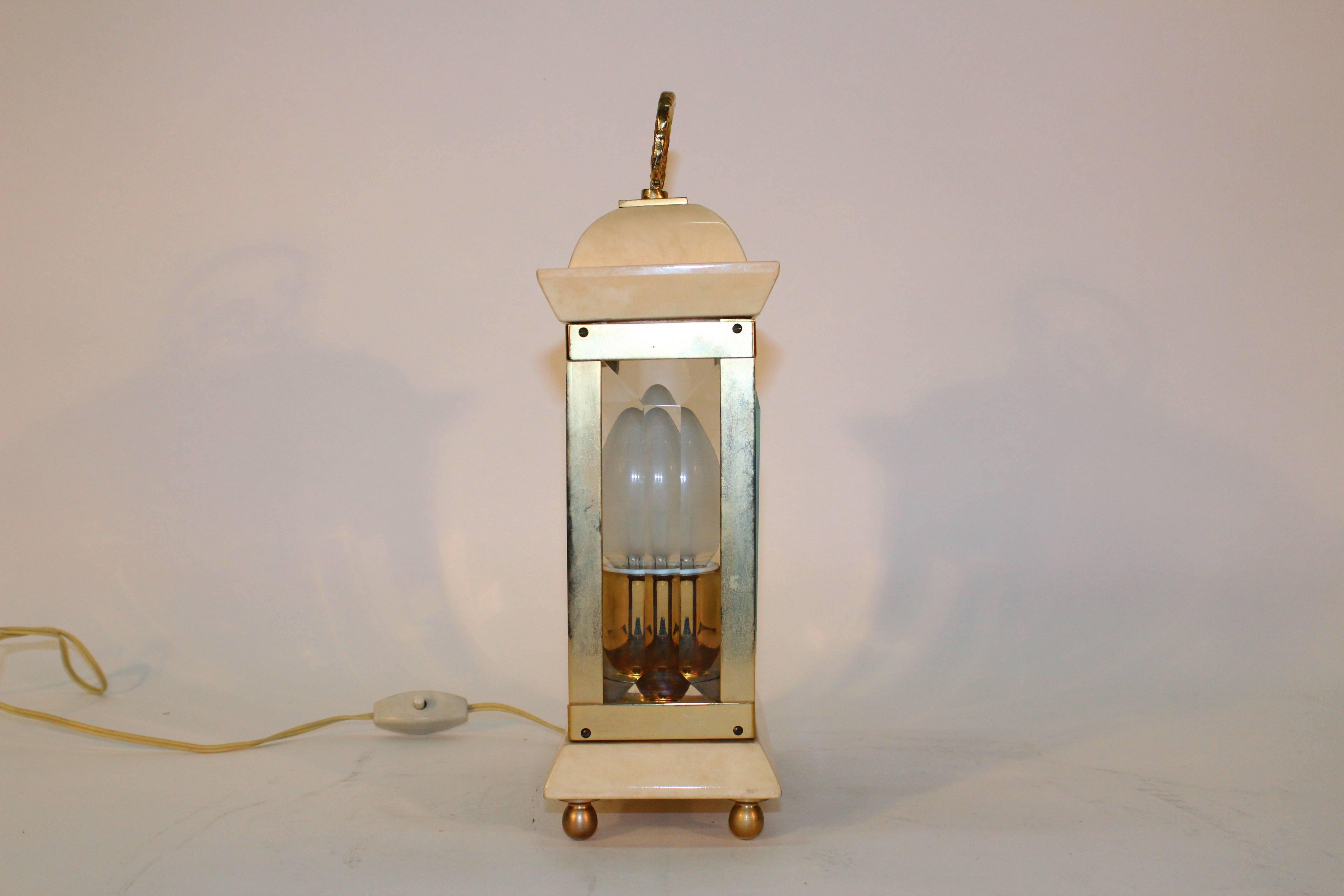 Aldo Tura Lantern Table Lamp In Good Condition For Sale In New York, NY
