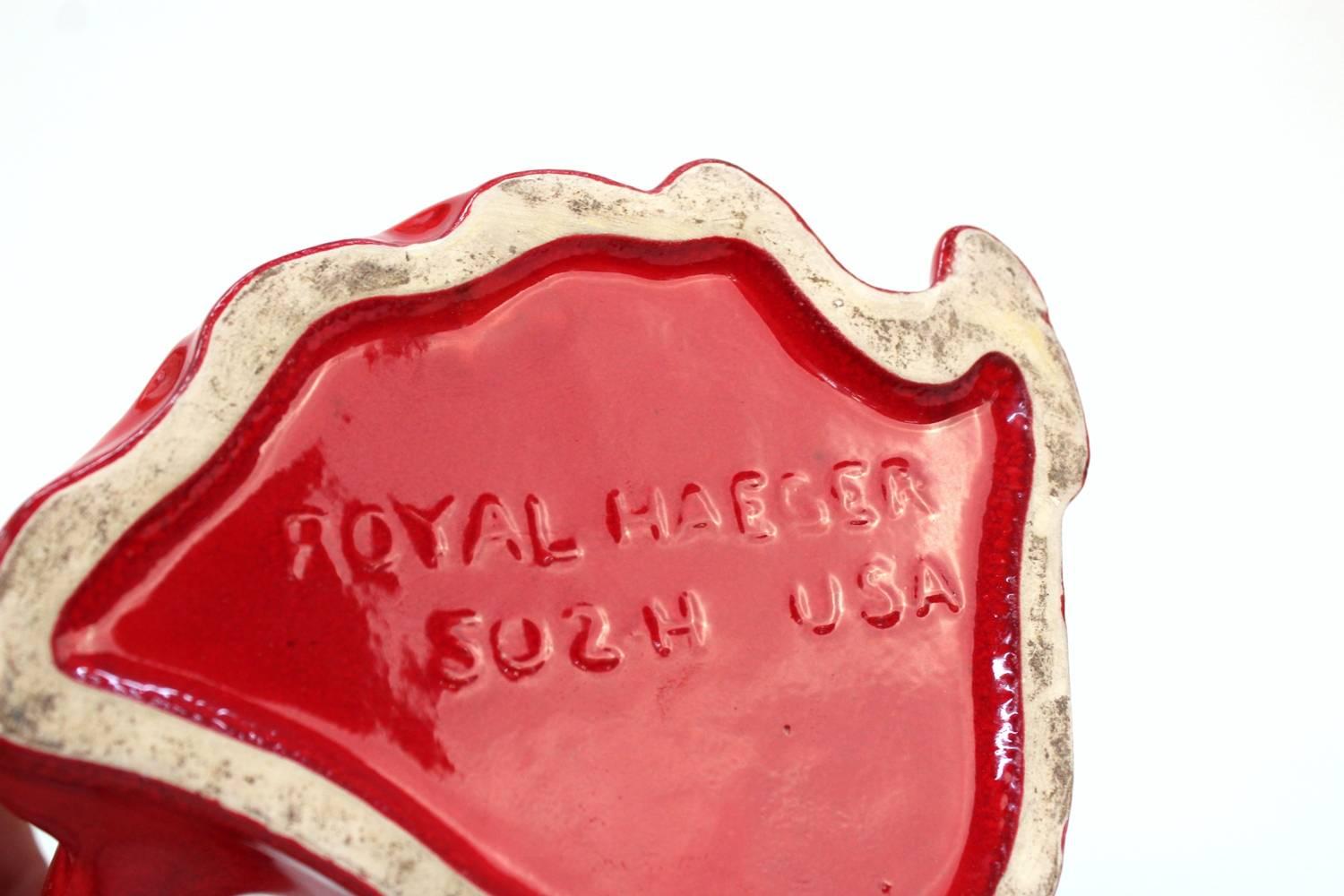 Glazed Red Matador Vase by Royal Haeger Pottery