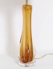 Mid-Century Modern Galliano Ferro Murano Glass Sommerso Amber Lamp