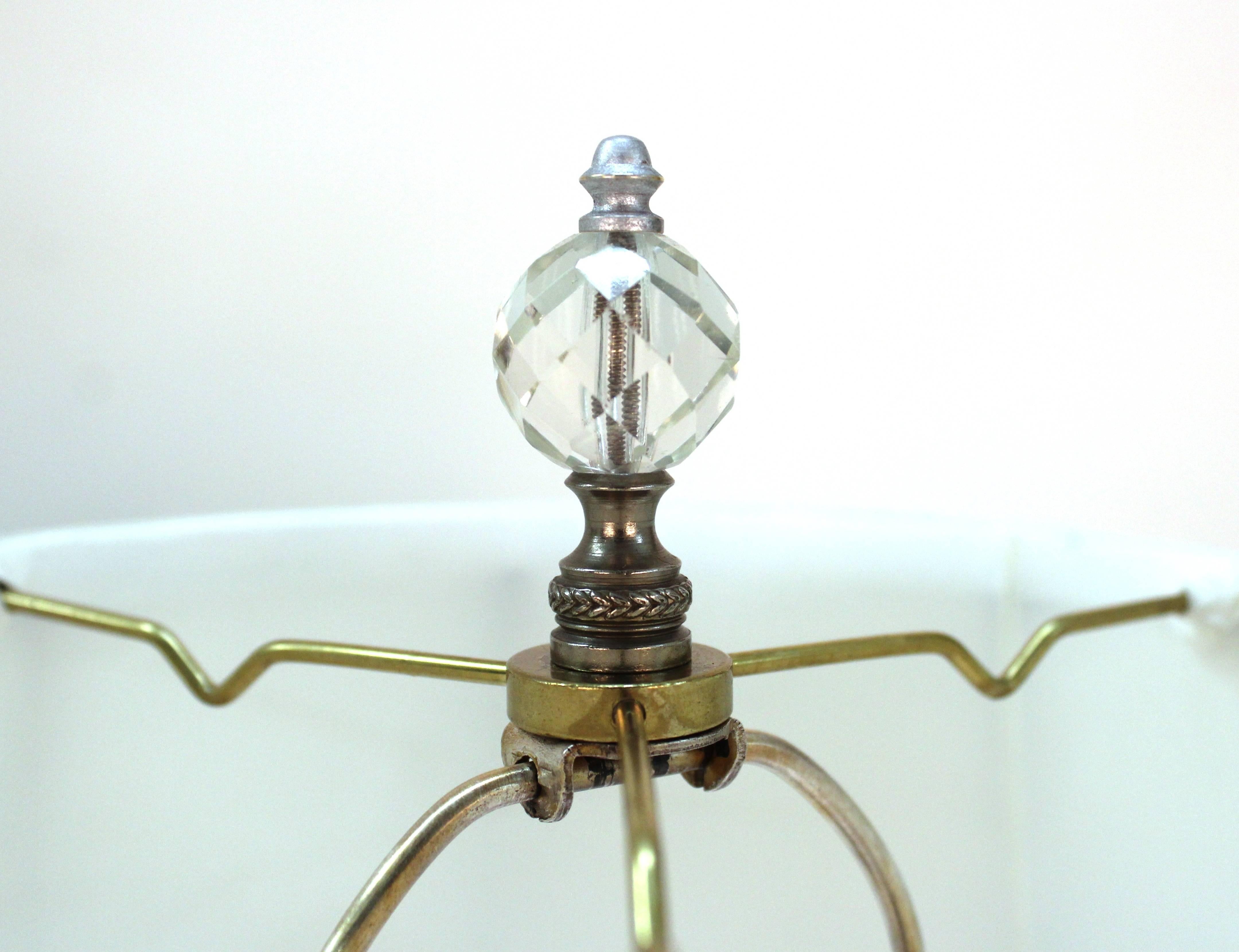 Pair of Art Deco Czech Crystal Lamps 3