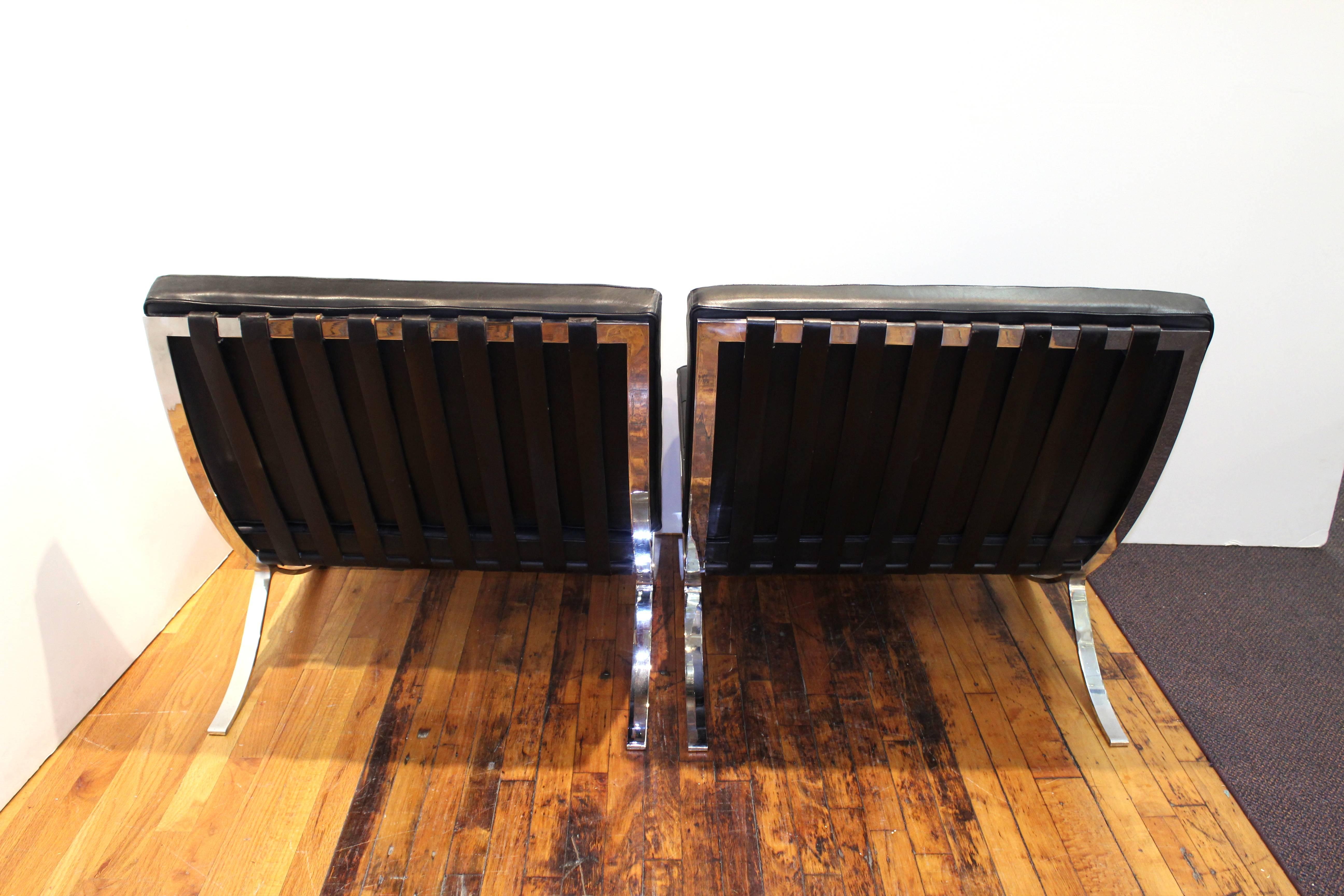 American Pair of Barcelona Chairs by Knoll