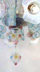Venetian Murano Glass Opaline Floral Chandelier