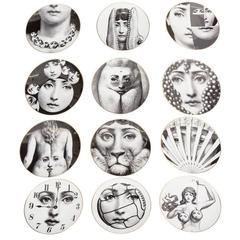 12 Piero Fornasetti 'Temi E Variazioni' Plates for Rosenthal