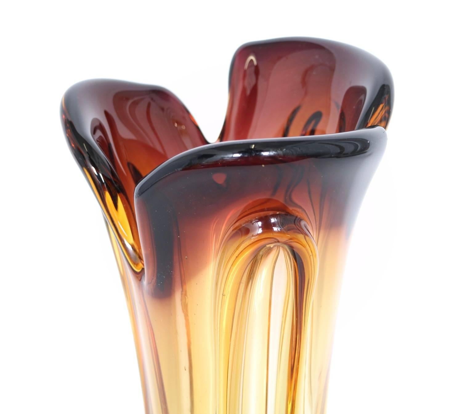 Mid-Century Modern Large Murano Glass Vase by Seguso