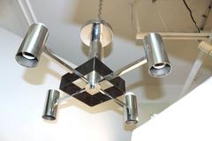 Lustre de style Sciolari en chrome et lucite fumée