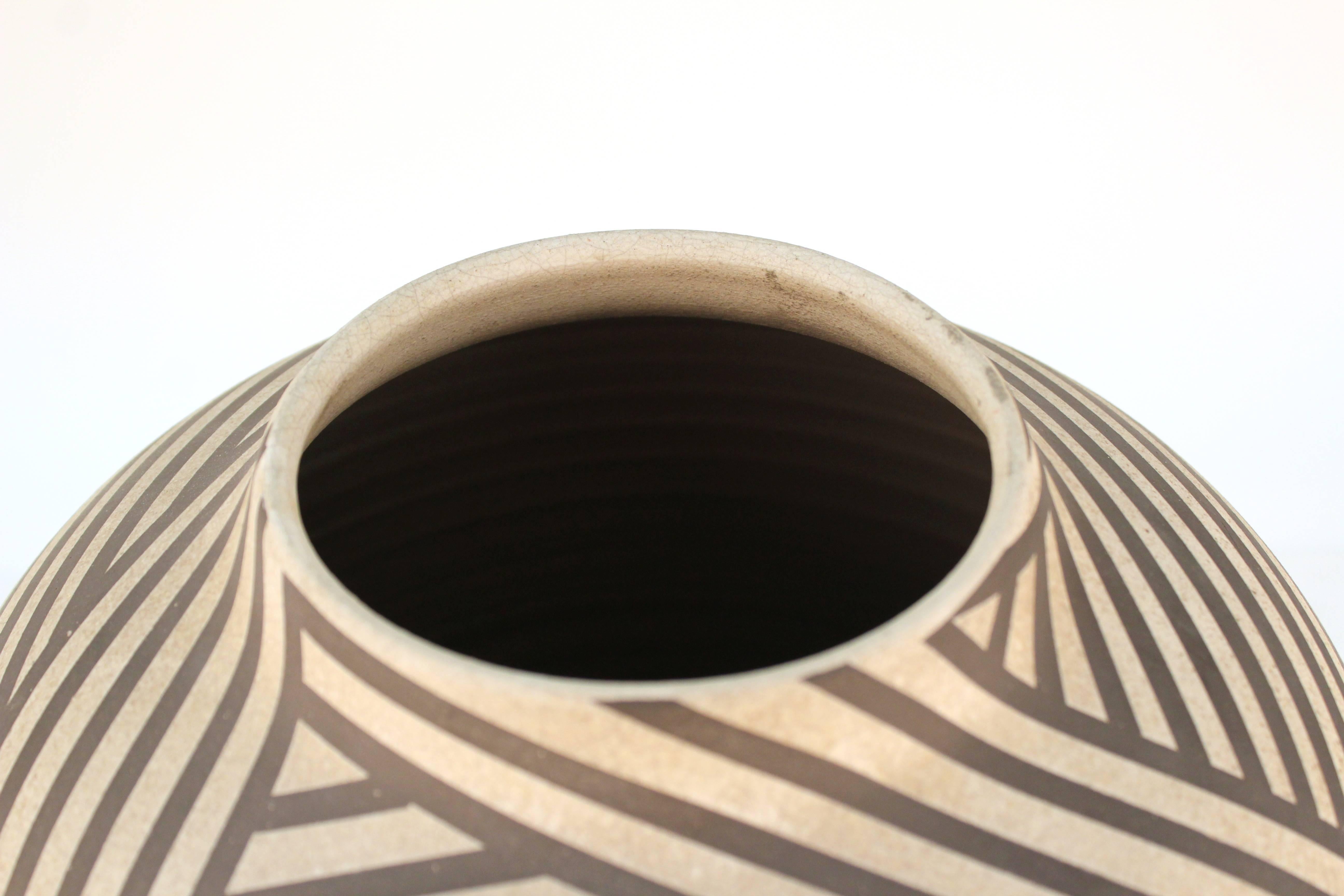 Nicholas Bernard Striped Ceramic Vessel 2