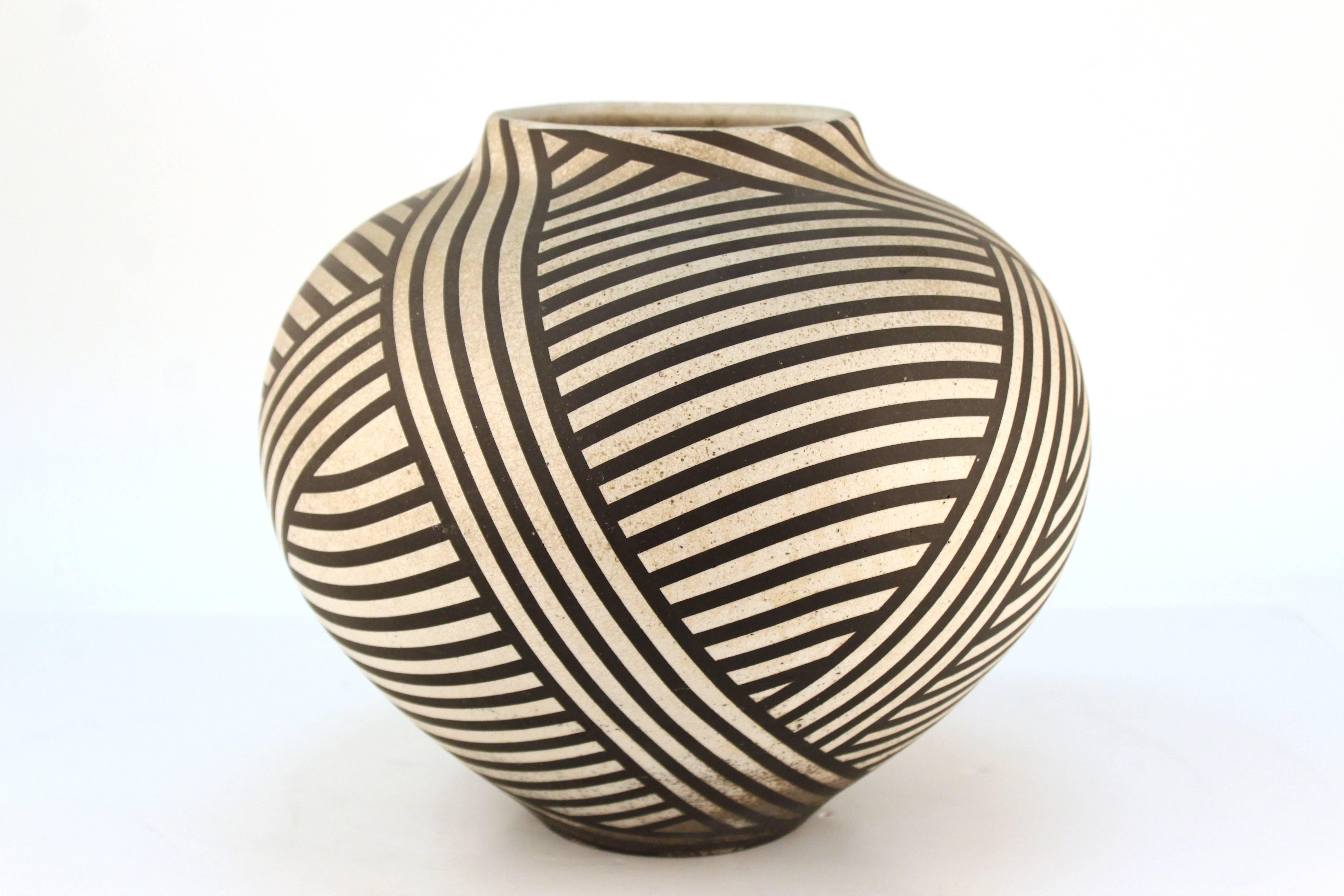 American Nicholas Bernard Striped Ceramic Vessel
