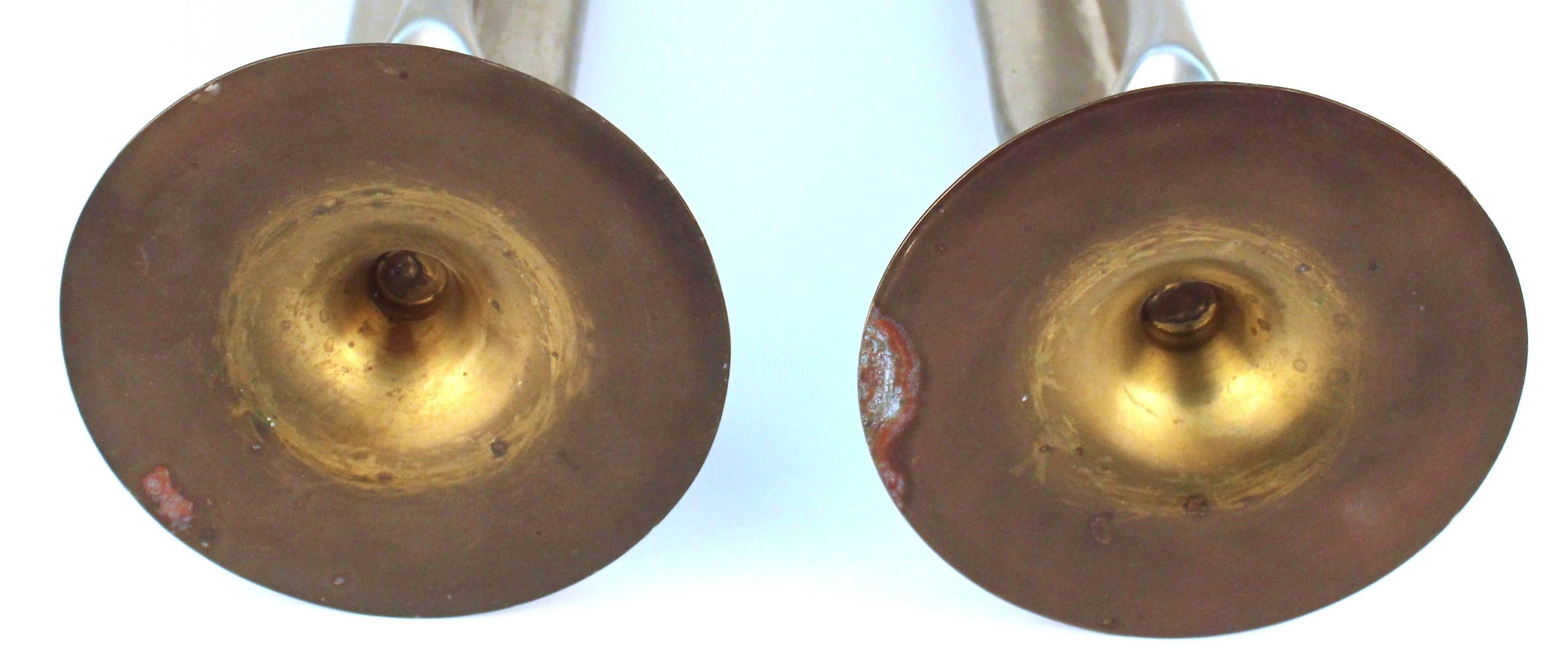 Thomas Roy Markusen Brutalist Nickel Plate Vases, Pair 3