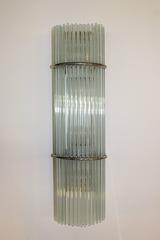 Pair of Gaetano Sciolari Italian Mid-Century Modern Glass Rod Sconces