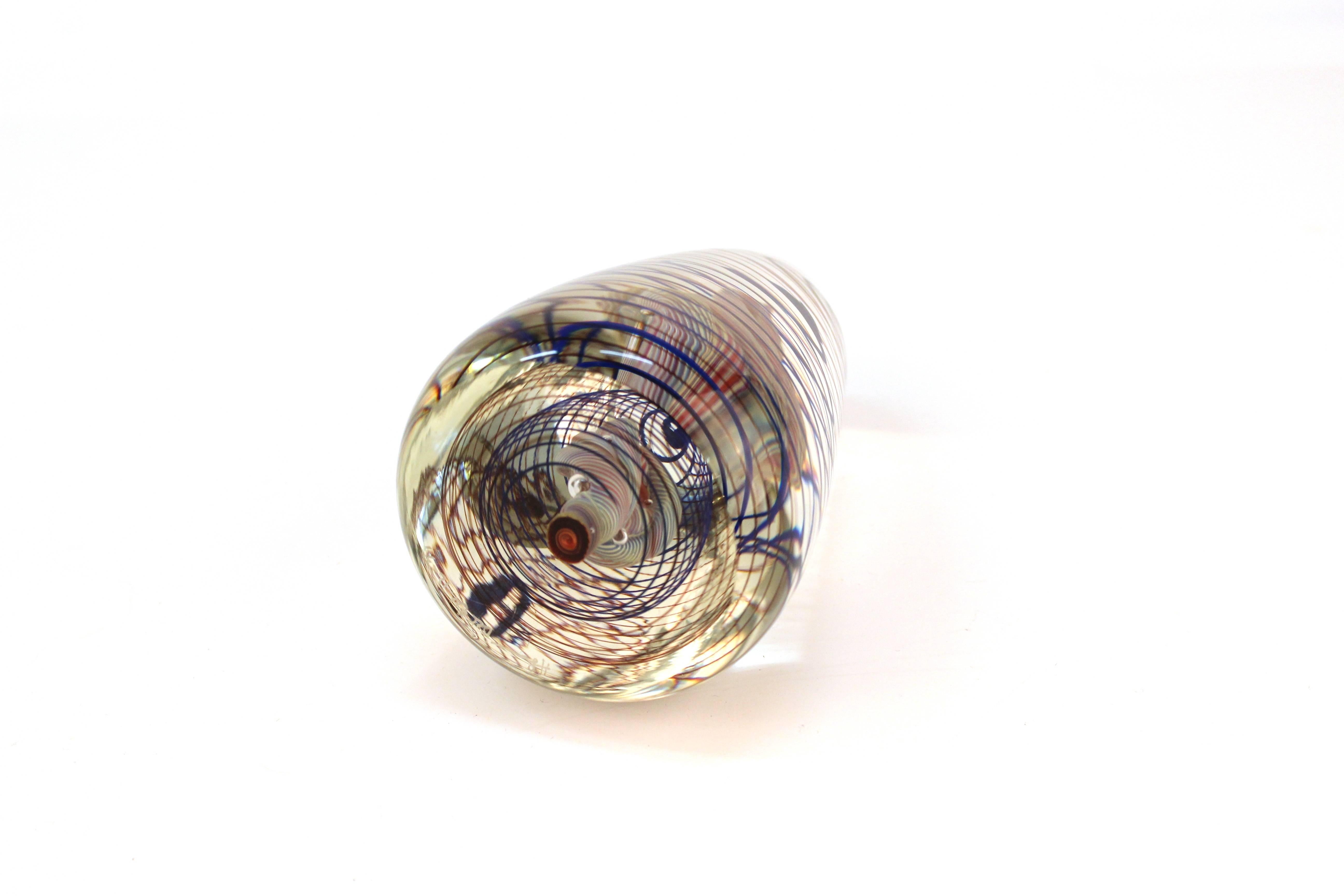 20th Century Spiral Art Glass Object