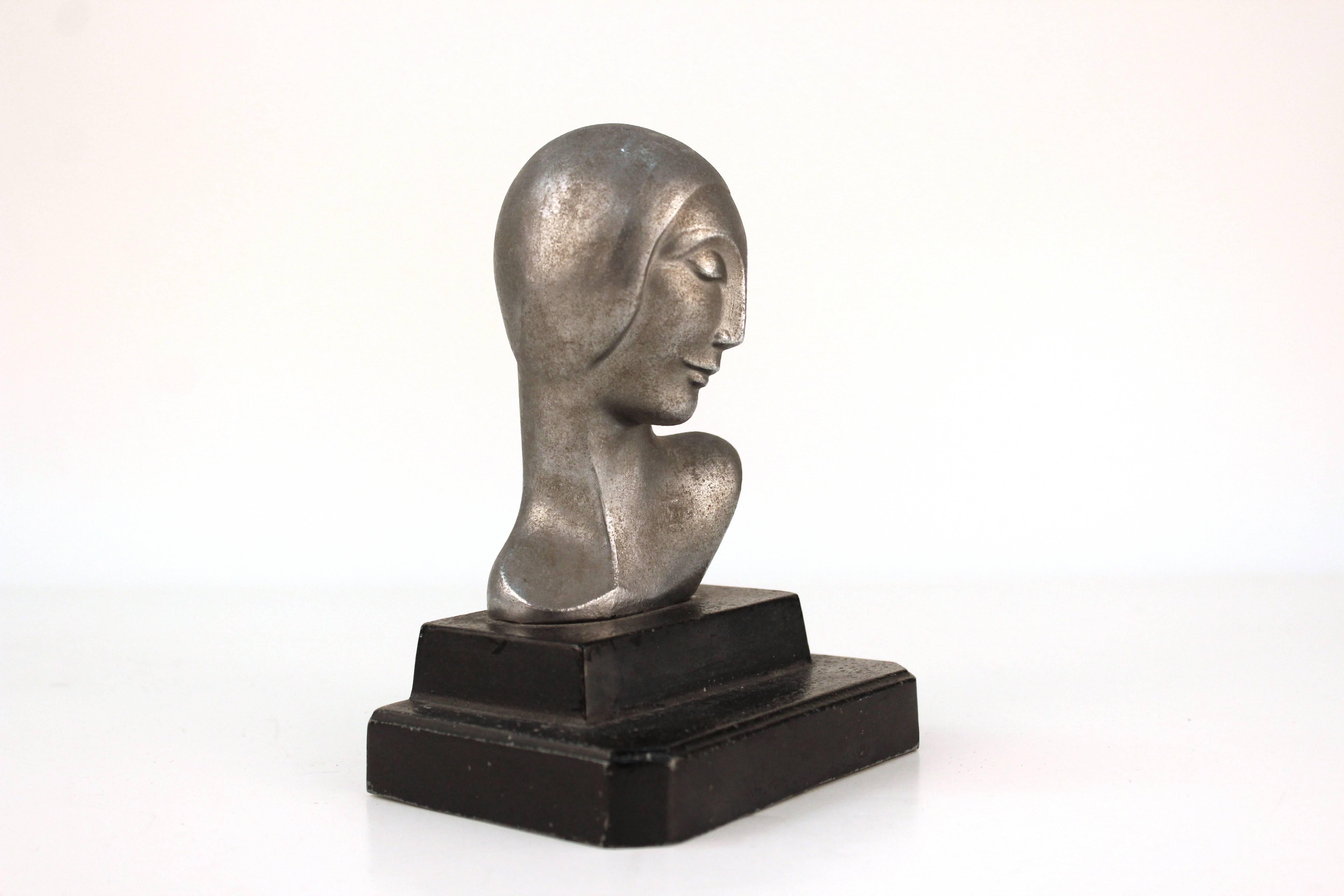 20th Century Bust of a Woman on a Black Base
